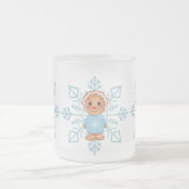 Mattierter Blauer Schneeflocken und Lebkuchen Mattglastasse (Mittel)