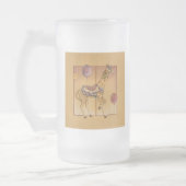 Mattierter Cup - Karussell Giraffe Mattglas Bierglas (Links)