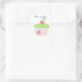 Mattierter Cupcake Danke Quadratischer Aufkleber (Tasche)