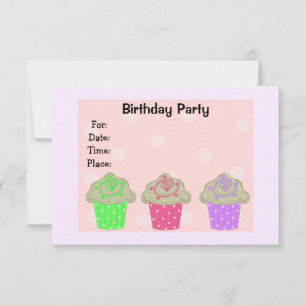 Mattierter Cupcake Geburtstagsparty Einladung