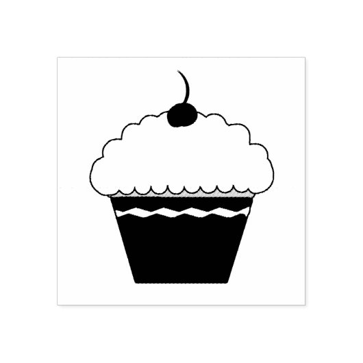 Mattierter Cupcake mit Briefmarke aus Kirschkautsc Gummistempel (Prägung)