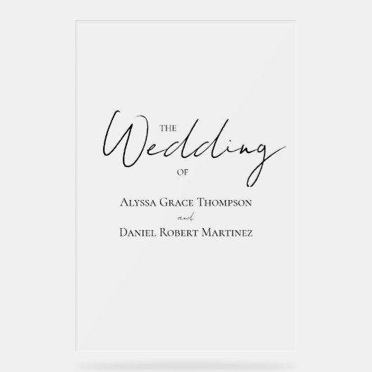 Mattierter Empfang Acrylschild (Vorderseite)