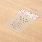 Mattierter floraler Schmetterlingsrosa-Gedenkdiens Acryleinladungen (Ablage )