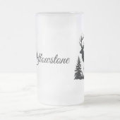 Mattierter Glasseich Tasse-Gelbstein-Elch Mattglas Bierglas (Mittel)