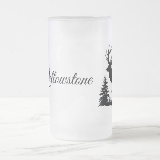 Mattierter Glasseich Tasse-Gelbstein-Elch Mattglas Bierglas (Mittel)