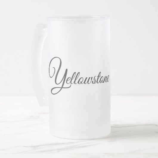 Mattierter Glasseich Tasse-Gelbstein-Elch Mattglas Bierglas (Vorderseite Links)