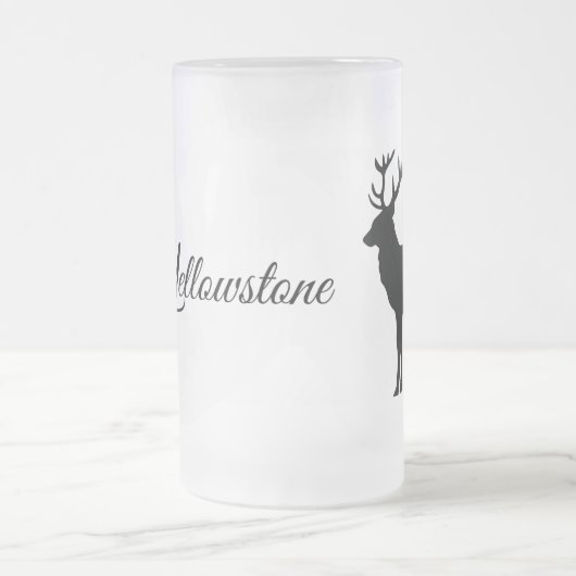 Mattierter Glasseich Tasse-Gelbstein-Elch Mattglas Bierglas (Mittel)