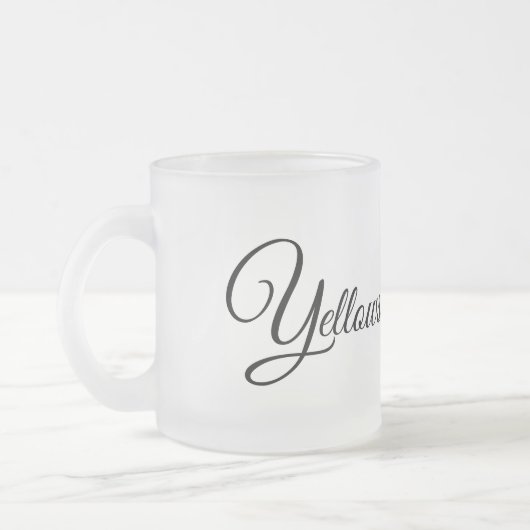 Mattierter Glasseich Tasse-Gelbstein-Elch Mattglastasse (Links)