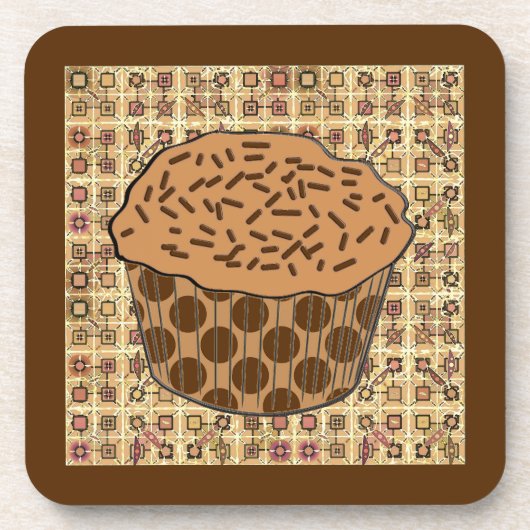 Mattierter Karamellkuchen mit Sprinklen Getränkeuntersetzer (Vorderseite)