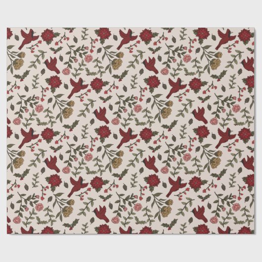 Mattierter Kardinal Geschenkpapier (Flach)