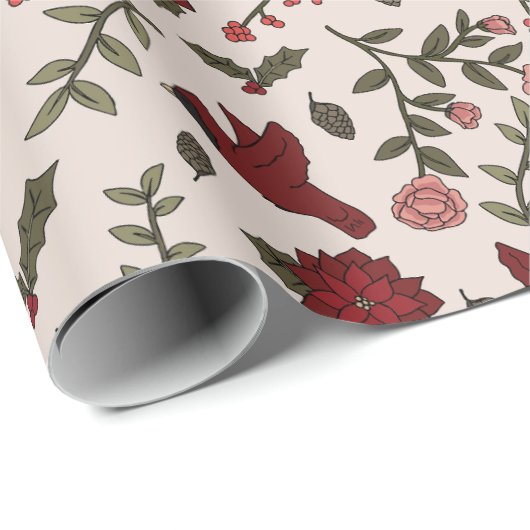 Mattierter Kardinal Geschenkpapier (Rolleneckpunkt)