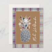 Mattierter Kiefer, Zuckerpflaume Feiertagskarte (Vorne/Hinten)