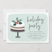 Mattierter Kuchen mit Holly Holiday Party Einladung (Vorderseite)