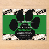 Mattierter Pawprint für grünen und schwarzen Absch Acryleinladungen (Vorderseite)