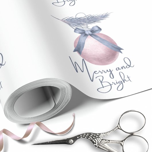 Mattierter Pine Blush Pink Ornament Obelisk Geschenkpapier