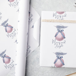 Mattierter Pine Blush Pink Ornament Obelisk Geschenkpapier