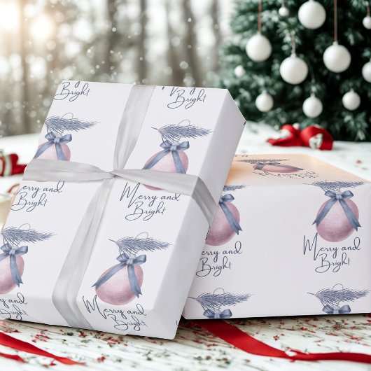 Mattierter Pine Blush Pink Ornament Obelisk Geschenkpapier