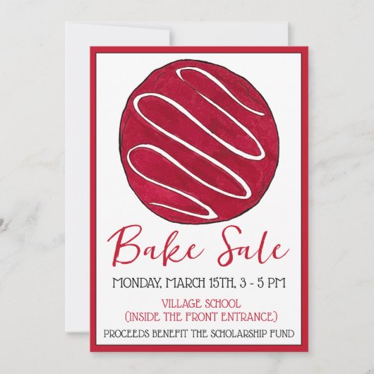 Mattierter Red Velvet Cookie Swap Bake Sale Einladung (Vorderseite)