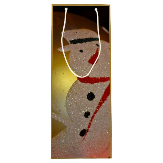Mattierter Schneemann Weihnachtsschmuck Geschenktüte Für Weinflaschen (Rückseite)