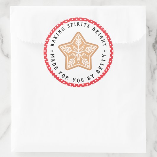 Mattierter Snowflake-Cookie | Backbriefe hell Runder Aufkleber (Tasche)