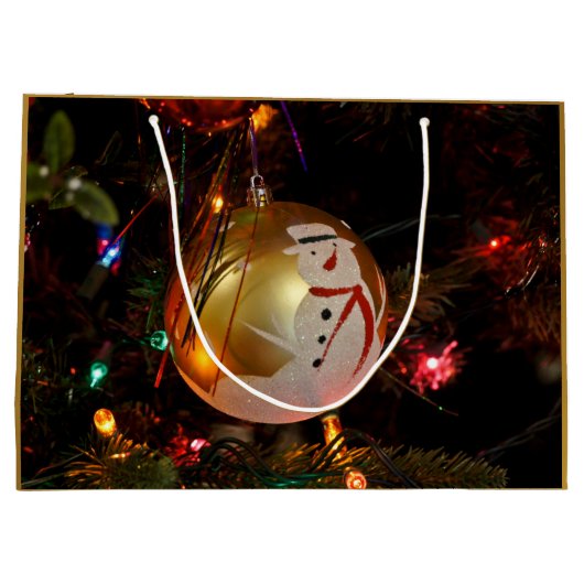 Mattierter Snowman Weihnachtsgeschenk Tasche Große Geschenktüte (Rückseite)