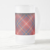 Mattierter Stein - roter Lichtie Tartan - Mattglas Bierglas (VorderseiteRechts)