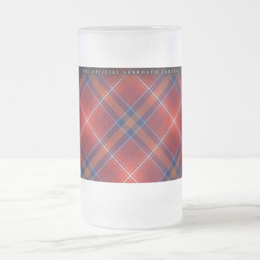Mattierter Stein - roter Lichtie Tartan - Mattglas Bierglas (Mittel)
