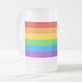 Mattierter Stolz: Regenbogenflagge Mattglas Bierglas (Vorderseite Links)