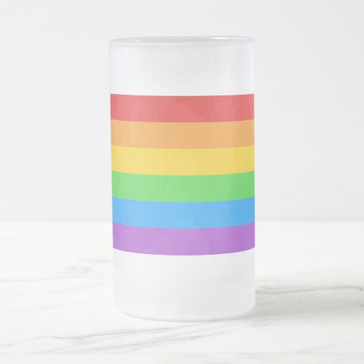 Mattierter Stolz: Regenbogenflagge Mattglas Bierglas (Mittel)