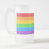 Mattierter Stolz: Regenbogenflagge Mattglas Bierglas (Links)