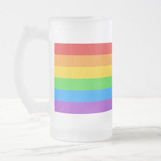 Mattierter Stolz: Regenbogenflagge Mattglas Bierglas (Links)