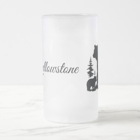 Mattierter Tasse-Yellowstone-Bär Mattglas Bierglas (Mittel)
