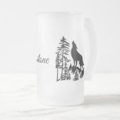 Mattierter Tasse-Yellowstone Wolf Mattglas Bierglas (VorderseiteRechts)