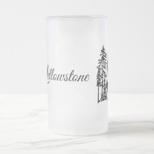 Mattierter Tasse-Yellowstone Wolf Mattglas Bierglas (Mittel)