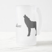 Mattierter Tasse-Yellowstone Wolf Mattglas Bierglas (VorderseiteRechts)