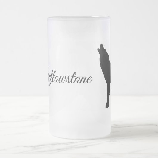 Mattierter Tasse-Yellowstone Wolf Mattglas Bierglas (Mittel)