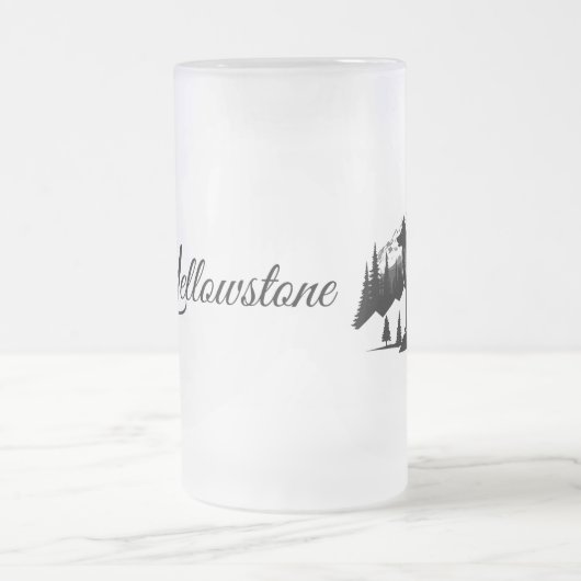 Mattierter Tasse-Yellowstone Wolf Mattglas Bierglas (Mittel)