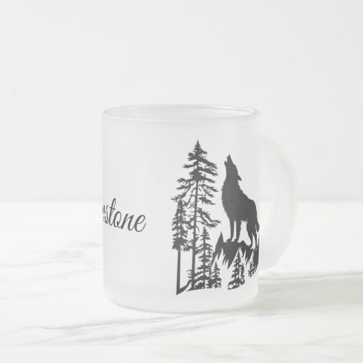Mattierter Tasse-Yellowstone Wolf Mattglastasse (VorderseiteRechts)