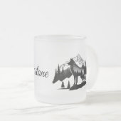 Mattierter Tasse-Yellowstone Wolf Mattglastasse (VorderseiteRechts)