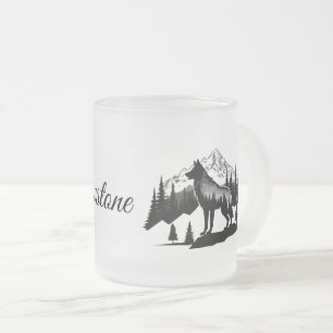 Mattierter Tasse-Yellowstone Wolf Mattglastasse