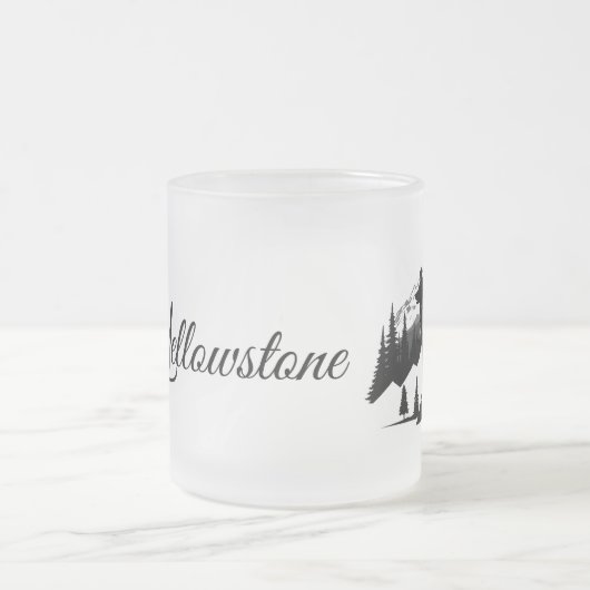 Mattierter Tasse-Yellowstone Wolf Mattglastasse (Mittel)