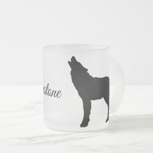 Mattierter Tasse-Yellowstone Wolf Mattglastasse (VorderseiteRechts)