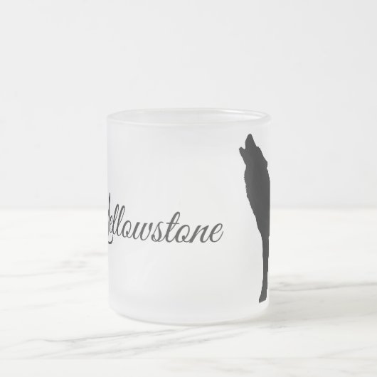 Mattierter Tasse-Yellowstone Wolf Mattglastasse (Mittel)