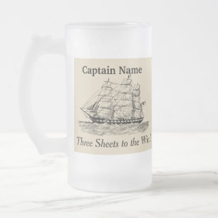 Mattierter TasseSchooner personifizieren mit Mattglas Bierglas