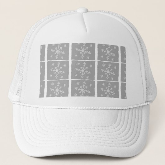 Mattierter Truckerhut aus Windows (grau & weiß) Truckerkappe (Vorderseite)