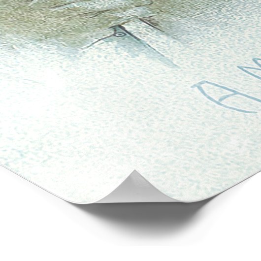 Mattierter Vintager Weihnachtsmann Poster (Ecke)