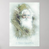 Mattierter Vintager Weihnachtsmann Poster (Vorne)