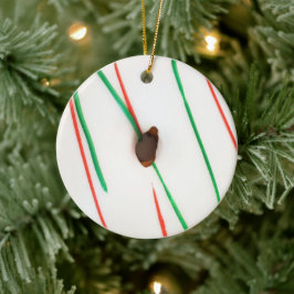Mattierter WeihnachtsDonut Keramik Ornament
