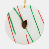 Mattierter WeihnachtsDonut Keramik Ornament (Vorne)