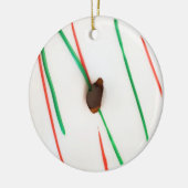 Mattierter WeihnachtsDonut Keramik Ornament (Links)